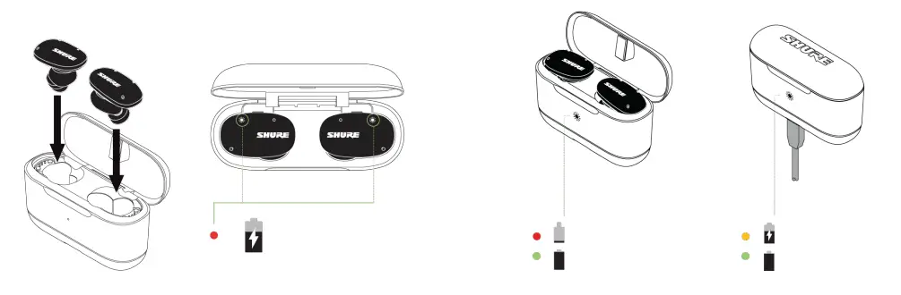 SHURE Aonic Free True Wireless Sound Isolating Earphones- Charging the earphones
