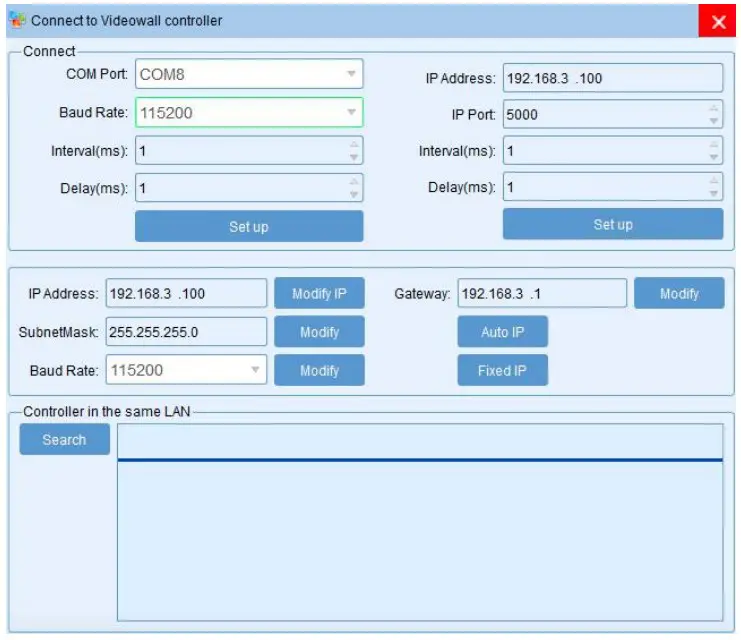 Control Port Connection