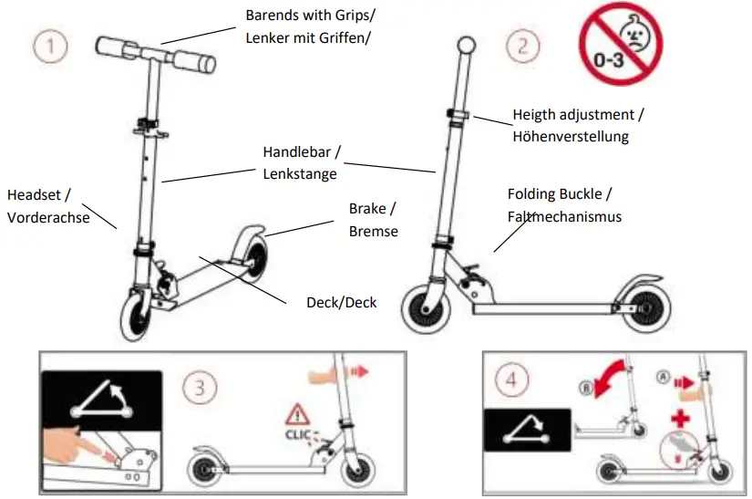 SUOTU Foldable Kids Scooter-fig2