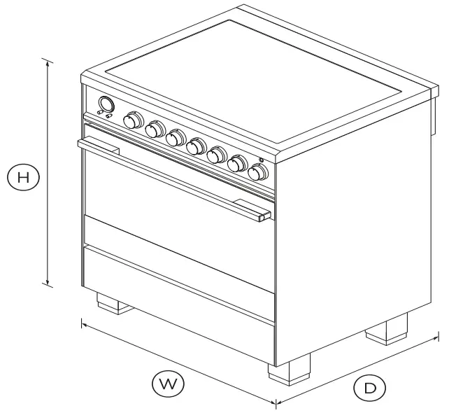 FISHER PAYKEL OR30SDE6X1 30 Inch Contemporary Electric Range - DIMENSIONS