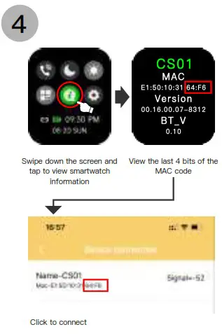 ANDFZ CS03 Smartwatch - Connect the watch 4