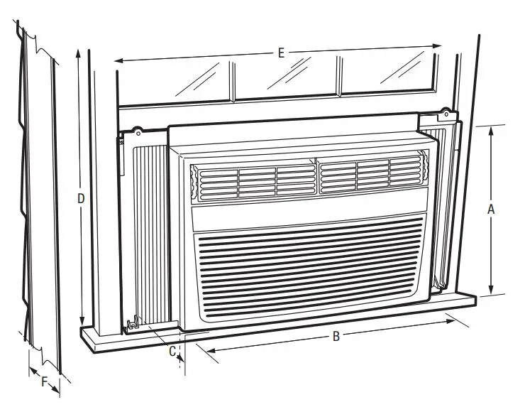 FRIGIDAIRE FFRE1833U2 Window Mounted Heavy Duty Air Conditioner User Manual - PRODUCT DIMENSIONS
