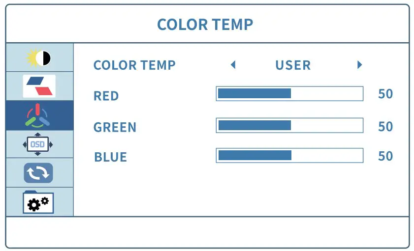 Color Temp Settings