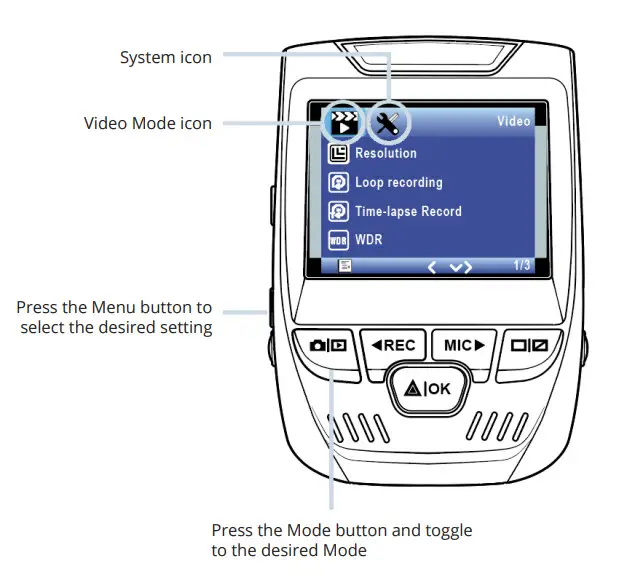 REXING V1P Front and Rear Wifi Car Dash Cam- Menu Settings