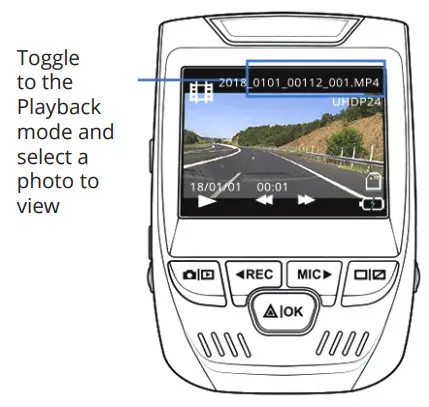 REXING V1P Front and Rear Wifi Car Dash Cam- Taking Photos