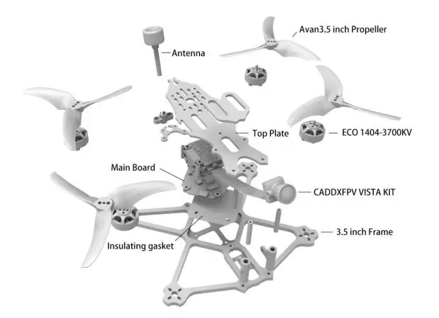 Emax Babyhawk II HD 3.5 Inch Micro DJI FPV Drone Instruction Manual - Babyhawk II HD Structure