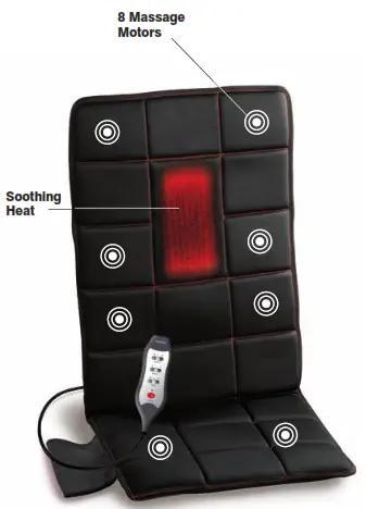 Homedics VC-180 Back Revitalizer 8 Motor Back Massager - Massage Zones 2