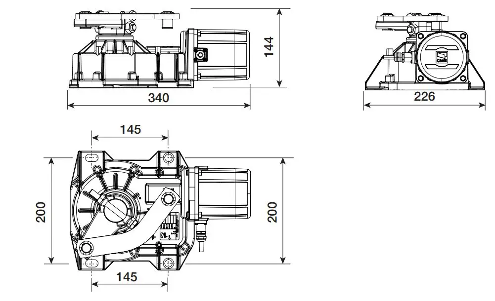 CAME FROG-A Swing-gate operator Installation Guide - Dimensions
