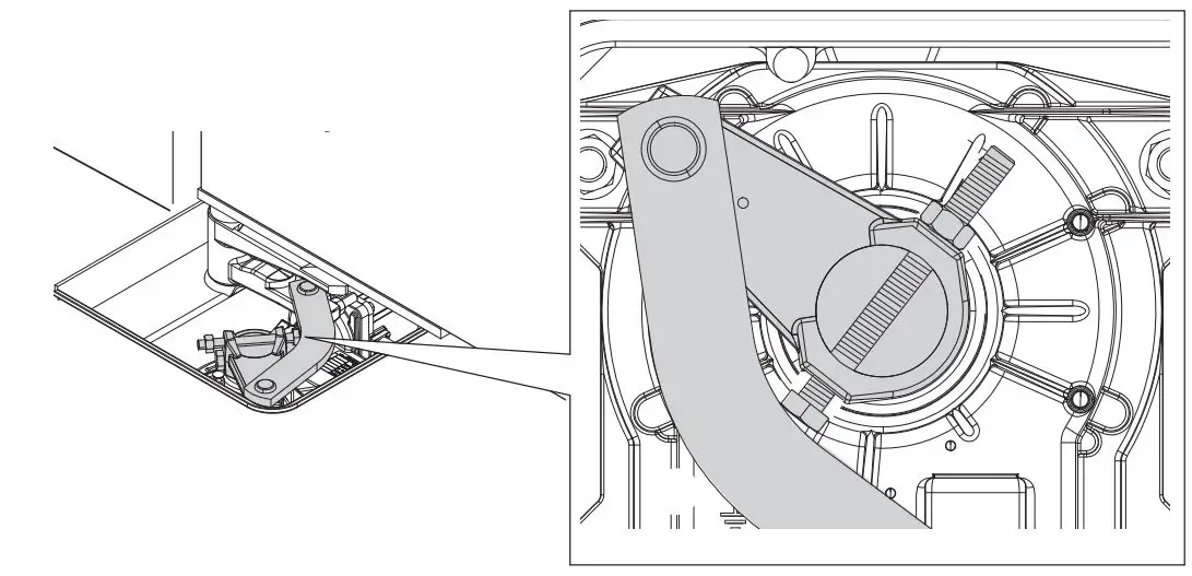 CAME FROG-A Swing-gate operator Installation Guide - Loosen the adjusting screw of the closing limit-switch point until it touches the transmission lever