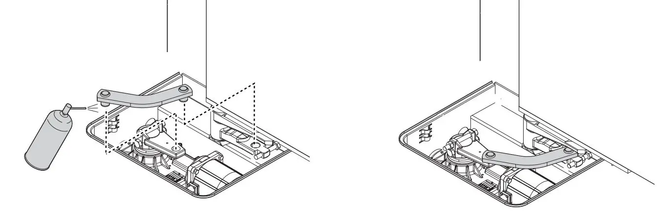 CAME FROG-A Swing-gate operator Installation Guide - Lubricate the transmission lever