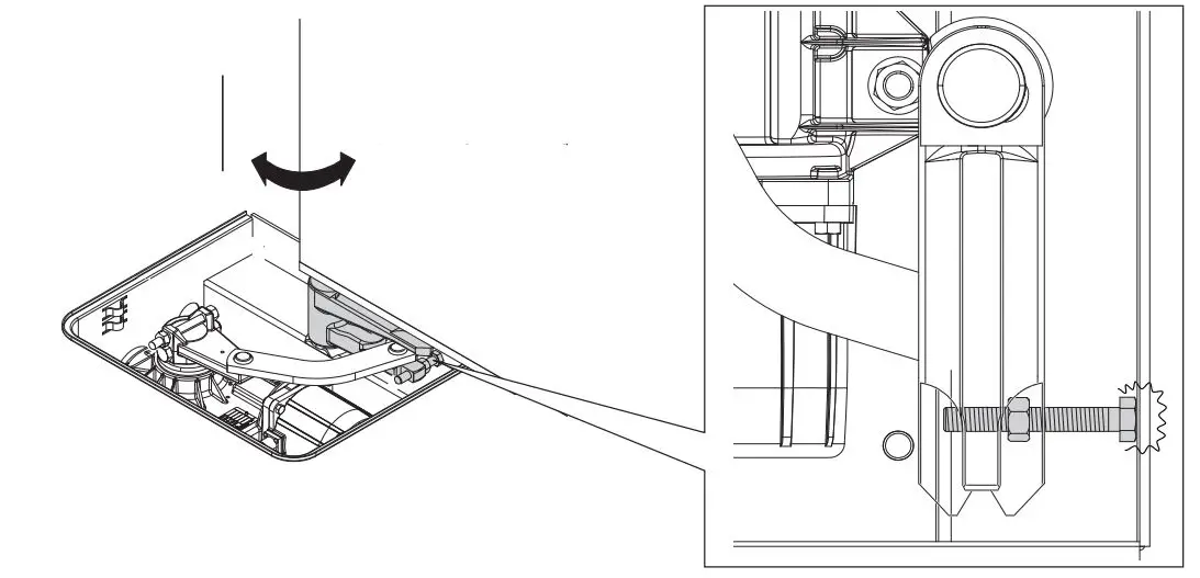 CAME FROG-A Swing-gate operator Installation Guide - Unscrew the opening limit-switch point adjustment screw until it touches the foundation box