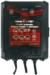 YUASA 2 AMP Dual-Bank Automatic Battery Charger & Maintainer Owner's