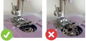 amazonbasics A3 Sewing Machine -Bobbin case is seated correctly