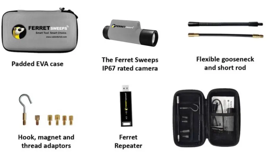 FERRET CFWF50S Multipurpose Wireless Inspection Camera User Guide - The Ferret Sweeps Include