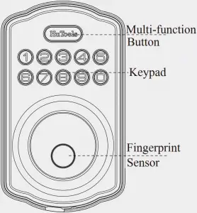 HuTools Fingerprint Door Lock Exterior Assembly