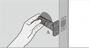 Install the latch and strike A