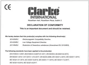 FIG 18 DECLARATION OF CONFORMITY CE