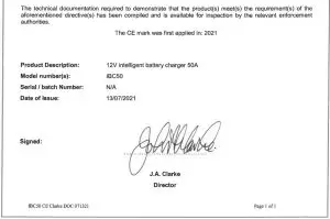 FIG 19 DECLARATION OF CONFORMITY CE