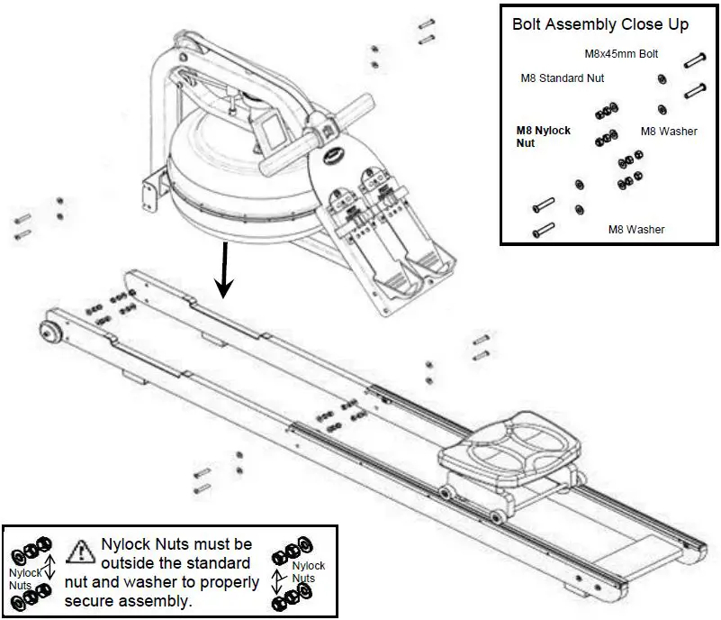 Mounting Rower Seat and Upper Mainframe 1
