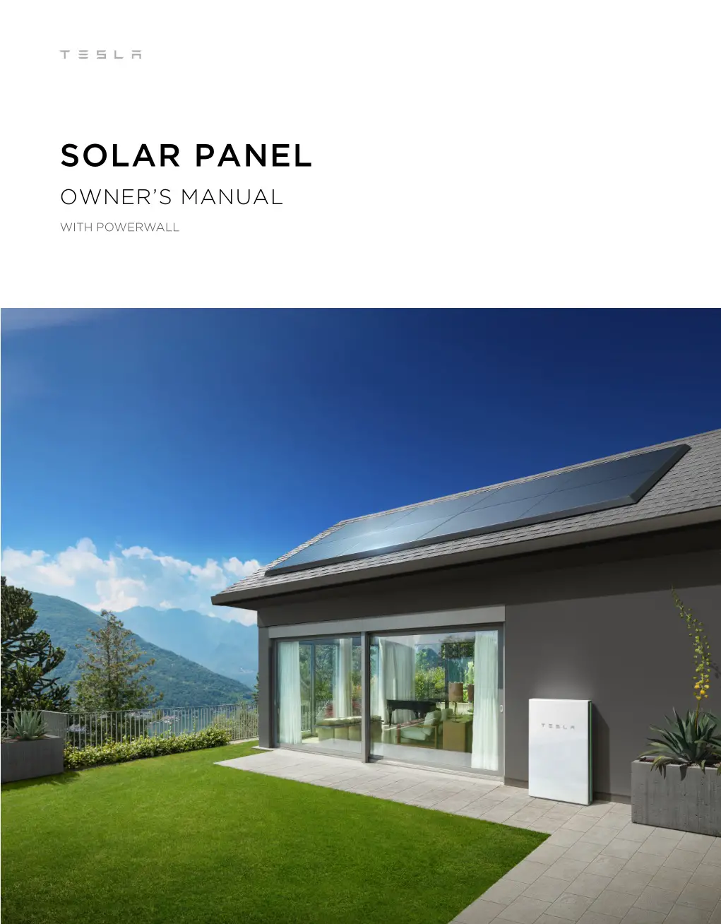TESLA Solar Panel with Powerwall Owner's Manual