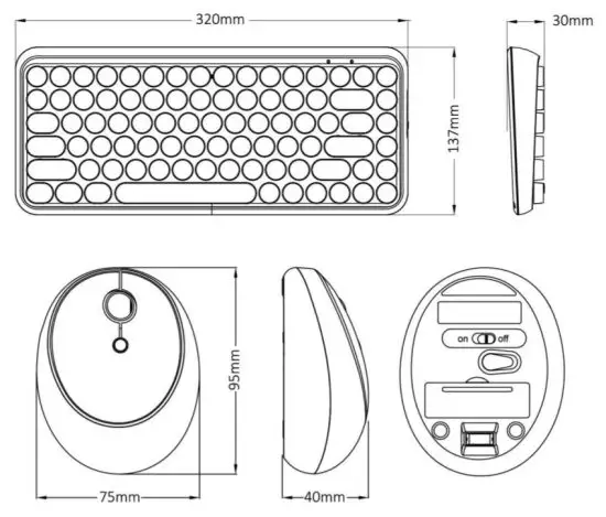 perixx PERIDUO 713M Mini Wireless Set - Product Illustration