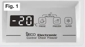 STIRLING 145L Chest Freezer - Controler Fig 1