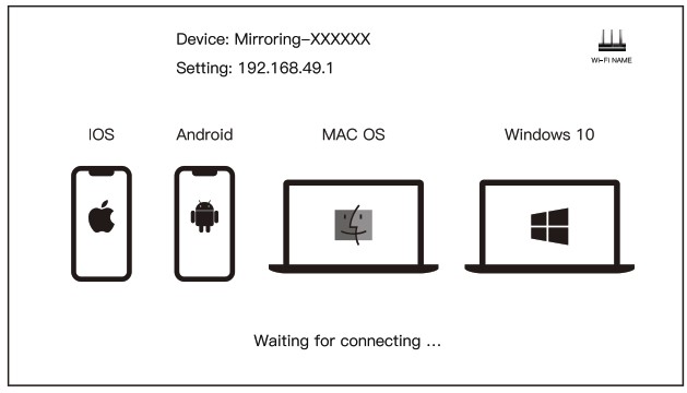 bomaker S5 Wi Fi Outdoor Projector Full HD 1080P Wireless Mirroring - For iPhone or iPad 4