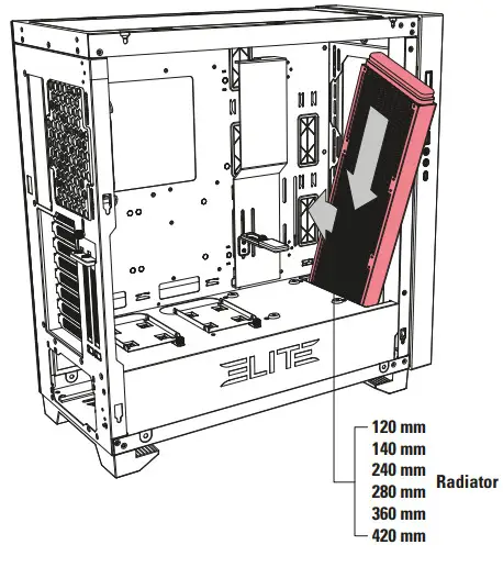 Sharkoon CA300T ATX PC Case - Radiator Installation