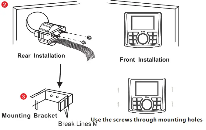 BOSS Bluetooth 240Watts Marine Digital Media AM FM mounting1