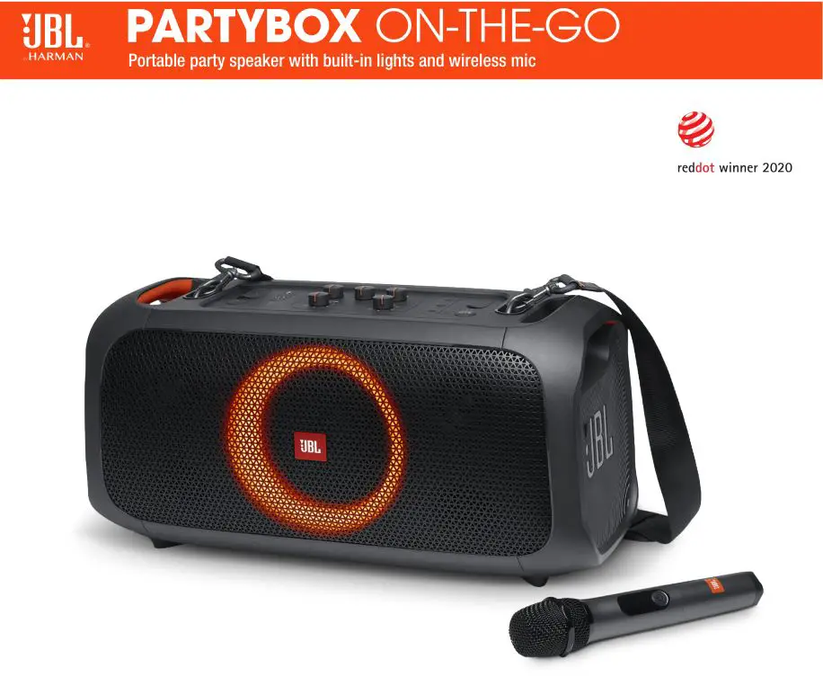 JBL PartyBox On-The-Go Portable Bluetooth Speaker Specifications Manual