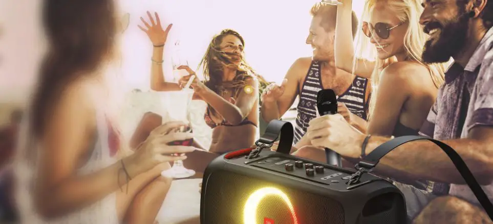 Party with JBL PartyBox On-The-Go Portable Bluetooth Speaker