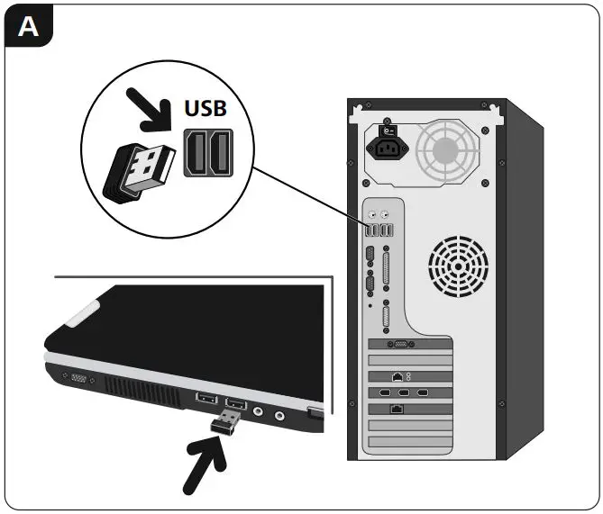 hama R1050426 Cortino Wireless Keyboard and Mouse Set Instruction Manual - Fig A