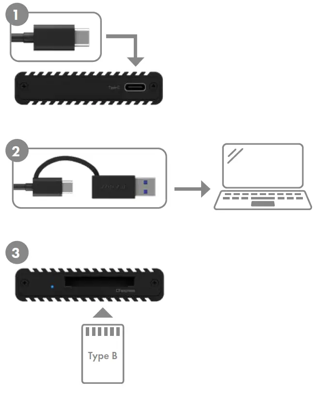 ICY BOX IB-CR404-C31 Cfexpress Type B Card Reader with USB 3.1 fig 2