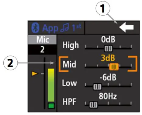 HK AUDIO 110 Xi Portable Wireless Speaker Instruction Manual - Channel 2 Edit screen