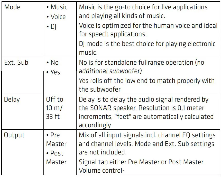 HK AUDIO 110 Xi Portable Wireless Speaker Instruction Manual - Setup options