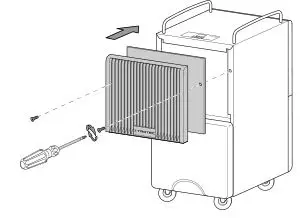 TROTEC TTK 120 E Comfort dehumidifier - Make sure that the air filter is installed before switching