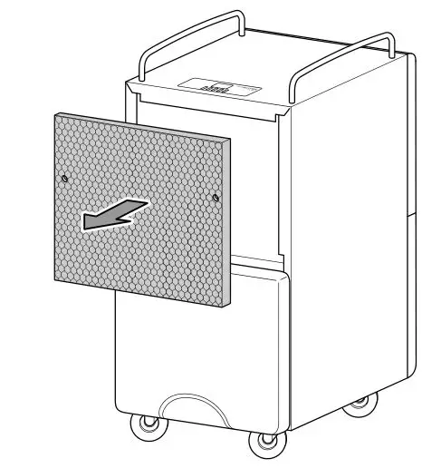 TROTEC TTK 120 E Comfort dehumidifier - Remove the activated carbon filter