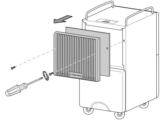 TROTEC TTK 120 E Comfort dehumidifier - Remove the air filter