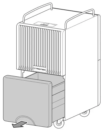 TROTEC TTK 120 E Comfort dehumidifier - Remove the condensation tank