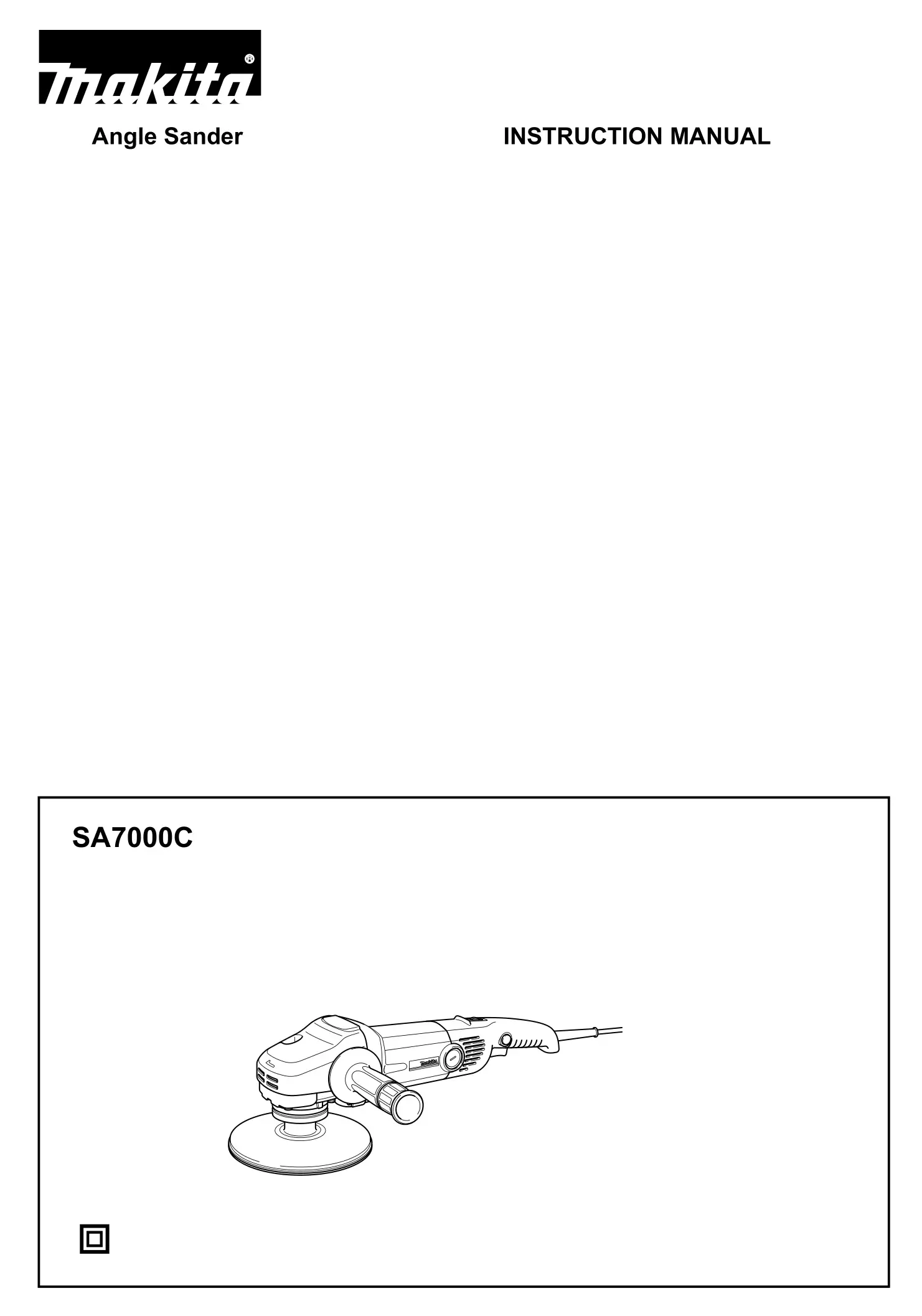 makita SA7000C Angle Sander Instruction Manual