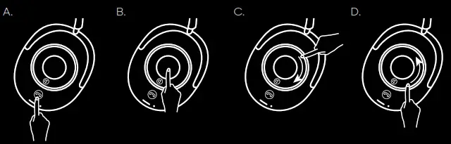 SHARPER IMAGE SOUNDHAVEN ANC Wireless Earbuds - MUSIC FUNCTIONS