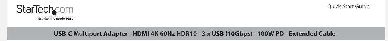 StarTech Com DKT31CH2CPD3 USB C Multiport Adapter 4K 60Hz HDMI PD User Guide