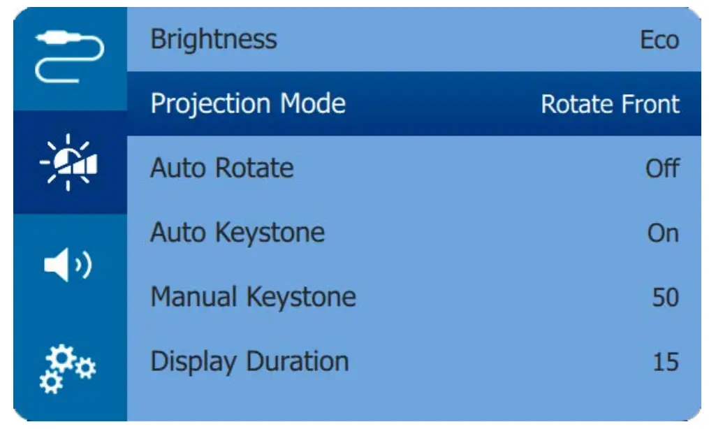 GPX1100 GoPix 1 Portable Projector Operation illustration
