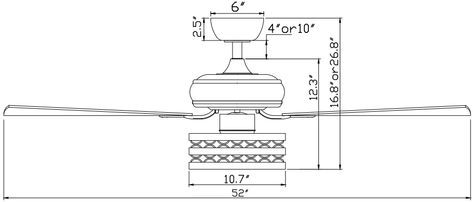 Parrot Uncle LED Indoor Cage Ceiling Fan A01