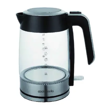 cookworks MK-17G01B Brushed Stainless Steel Glass Kettle product