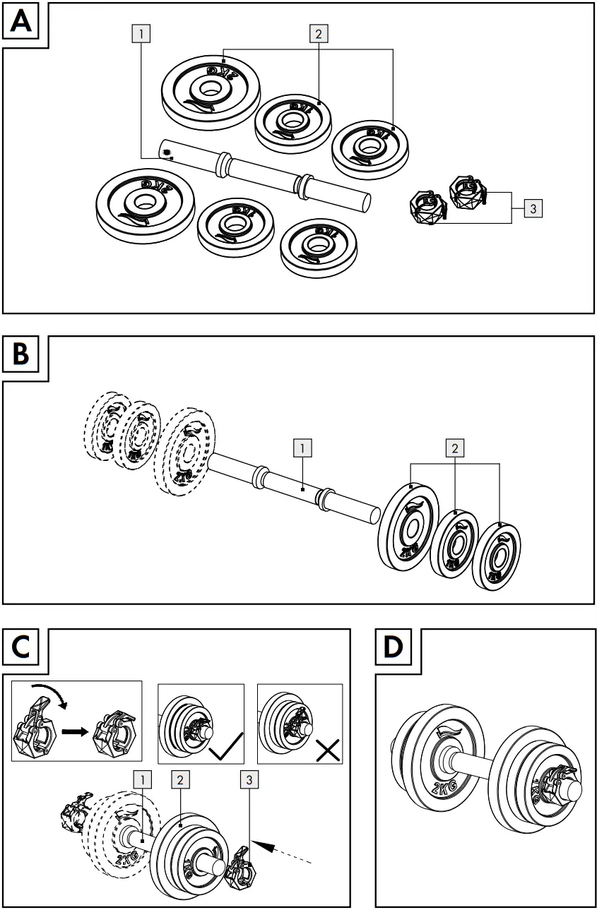 crivit 10kg Dumbbell Set - FIG 1