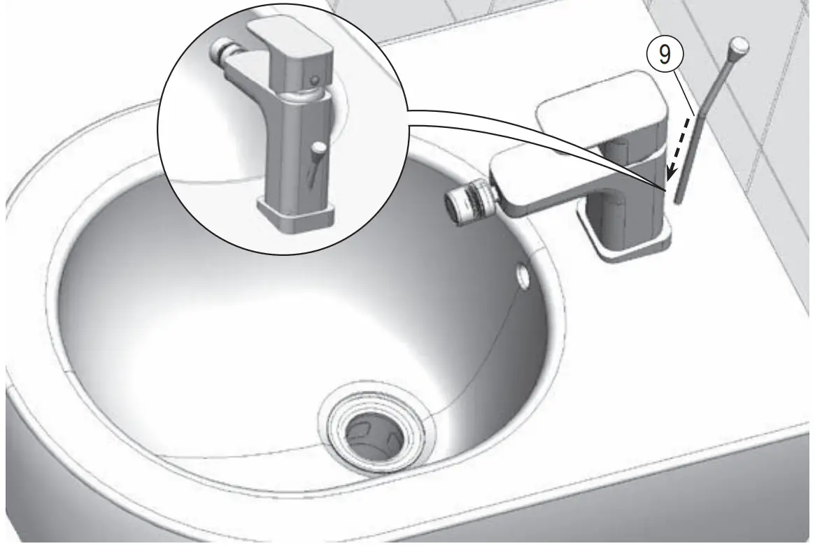 RAVAK C-C X070155 Bidet Standing Tap Click Clack - Figure 14