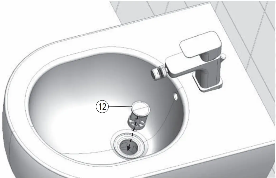 RAVAK C-C X070155 Bidet Standing Tap Click Clack - Figure 16