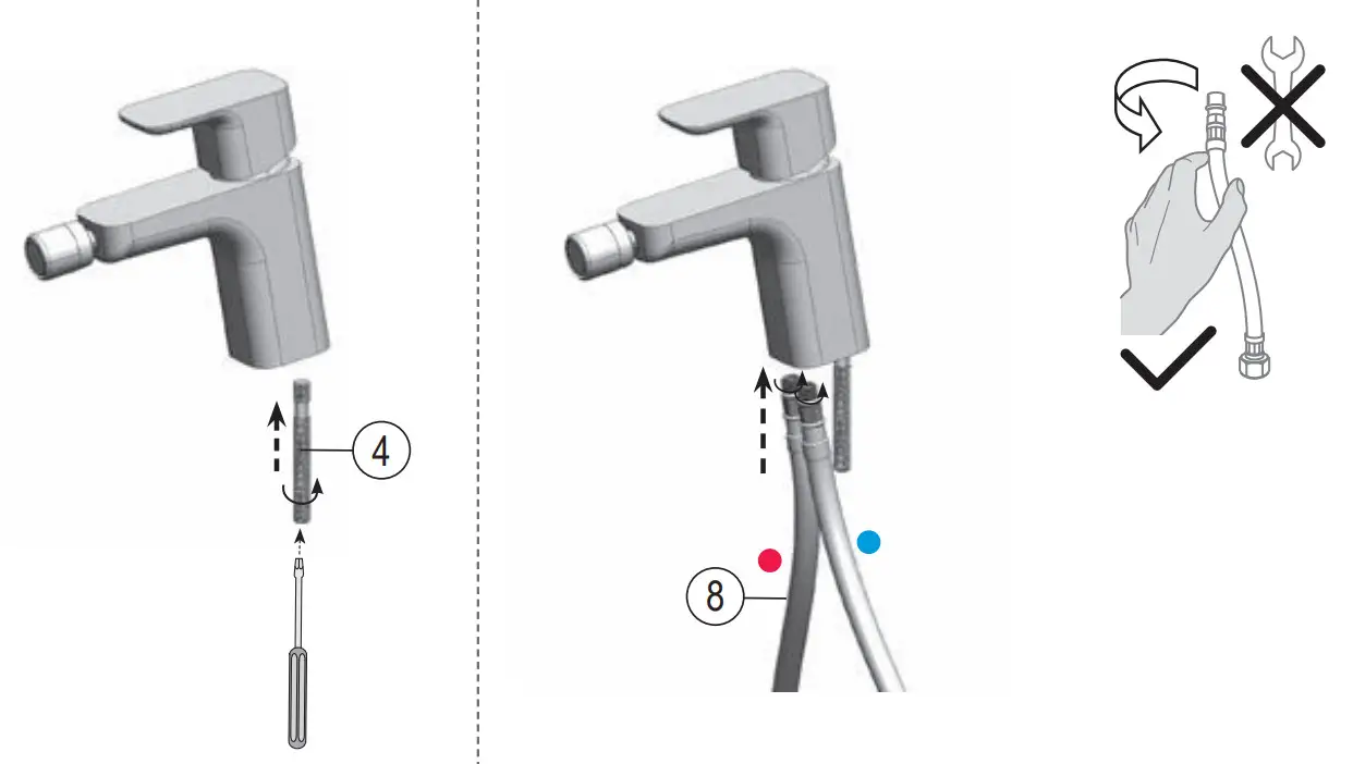 RAVAK C-C X070155 Bidet Standing Tap Click Clack - Figure 3