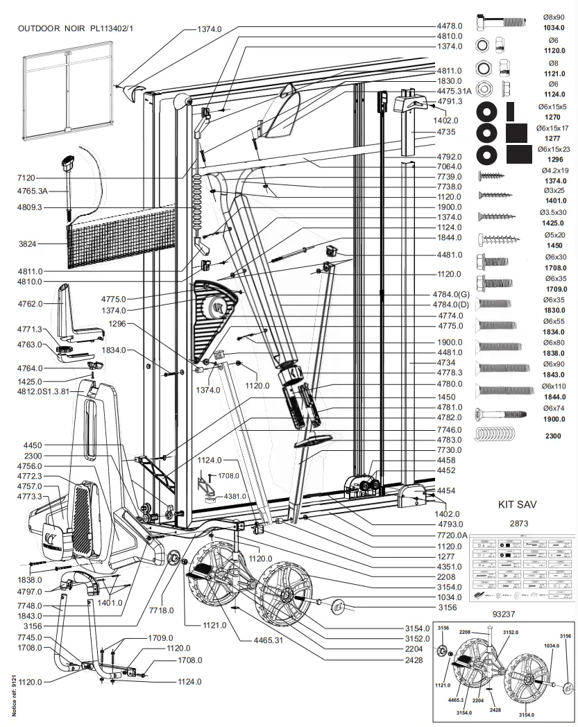 cornilleau 113402 Performance 700X Black Outdoor Table Tennis Table - 19